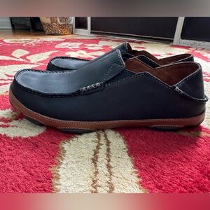 OluKai Moloa leather slip on shoes